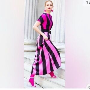 CHRISTOPHER JOHN ROGERS + Target ~ Pink & Black Striped Maxi Dress ~ Size 0